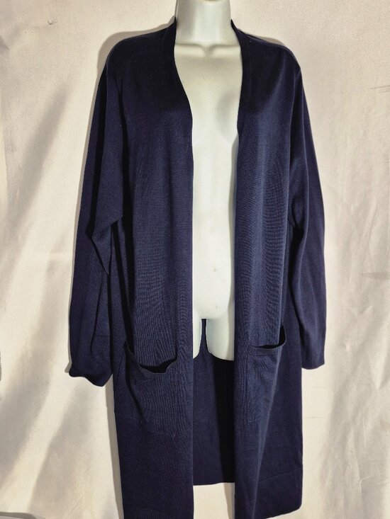 AMAZON ESSENTIALS Long open-front Cardigan sweater, Dark Blue in size XXL NWT - Picture 4 of 16